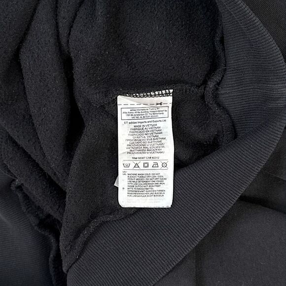 Adidas Men's Hooded Sweatshirt Black Pullover Logo Hoodie Lightweight Size Med - Picture 8 of 10